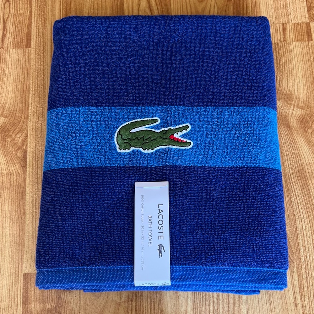 Lacoste 100% cotton bath towel